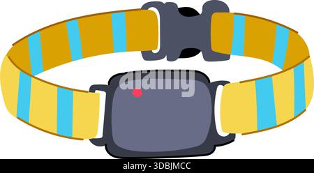 Hundehalsband für gps-Tracker zur Ortung und Sicherheit von Haustieren Stock Vektor