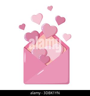 Love Letter Umschlag Niedliche Illustration Stock Vektor