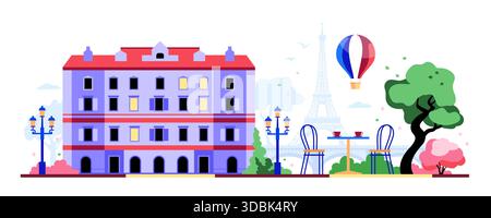Reisen nach Frankreich - bunte flache Design Stil Abbildung Stock Vektor