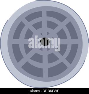 Eine runde Kanalabdeckung schließt ein unterirdisches System Stock Vektor