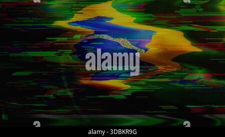 Brasilianische digitale Technologie markiert Cyber-Hintergrund. Illustration des brasilianischen Banners Cyberangriffe und Spionage. Stockfoto