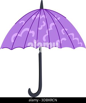 Lila Regenschirm mit niedlichem Wellenmuster Stock Vektor