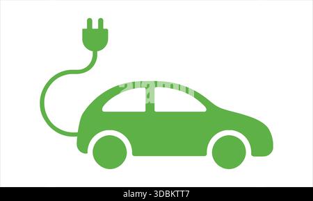 Symbol Für Ladestecker Für Elektrofahrzeuge Grün Stock Vektor
