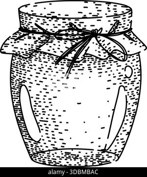 Becher mit Stoffbezug und Skizzenzeichnung Stock Vektor