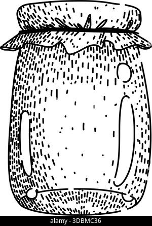 Becher mit Stoffbezug zur Konservierung von Lebensmitteln Stock Vektor