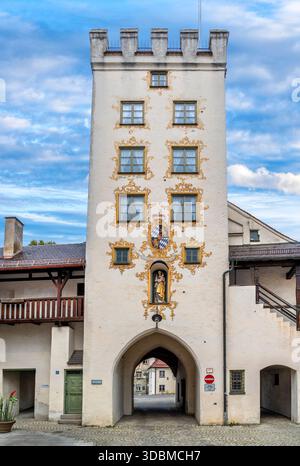 Das Eingangstor, auch bekannt als Westernacher Tor, Mindelheim, Unterallgäu, Schwaben, Bayern, Deutschland, Europa Stockfoto