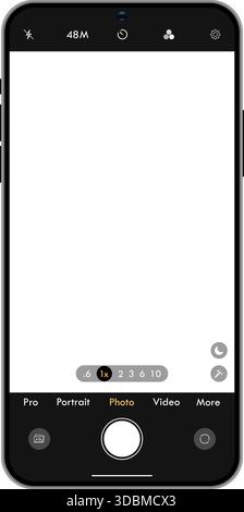 Entwurf der Vorlage für die Benutzeroberfläche der Smartphone-Kameraanwendung. Vektorabbildung Stock Vektor