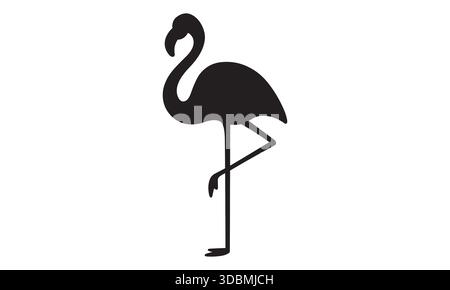 Flamingo Silhouette Symbol – Tropical Bird Minimal Vector Symbol Stock Vektor