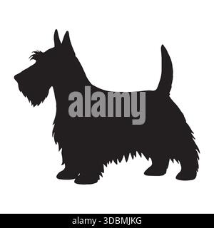 Schottischer Terrier Hund Silhouette Isolierter Vektor Symbol Stock Vektor