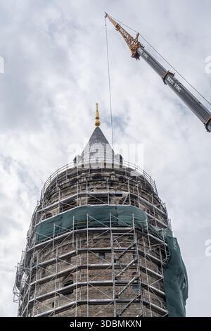 Galata Tower wird renoviert, Istanbul, Türkei Stockfoto