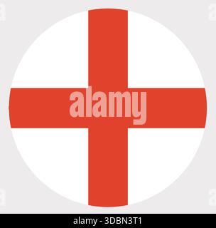 Runde National England Flagge im Kreis isoliert. Stockfoto
