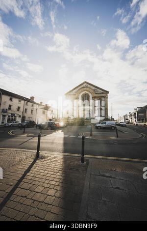 Impressionen der Stadt Pembroke am Eingang zur Mündung von Milford Haven in Südwales. Stockfoto