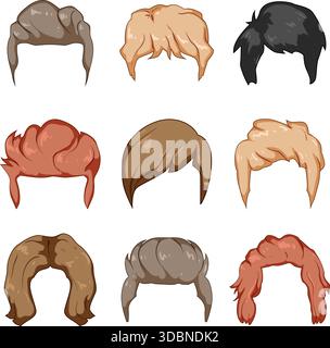 Verschiedene männliche Frisuren ändern die Haarfarbe und das Stylekonzept Stock Vektor