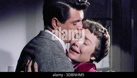 DER Film „MAGNIFICENT OBSESSION 1954 Universal Pictures“ mit Jane Wyman als Helen Phillips und Rock Hudson als Bob Merrick Stockfoto