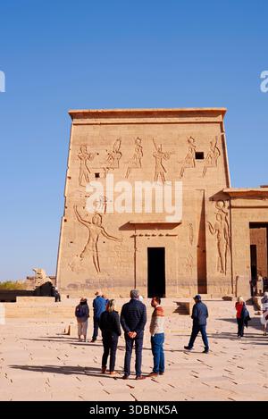Tempel von Isis, Tempel von Philae, Assuan, Ägypten Stockfoto