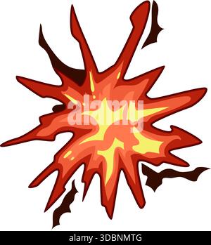 Explosionseffekt für Zeichentrickfilme, der Stärke und Wirkung veranschaulicht Stock Vektor