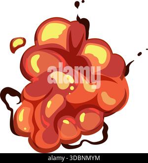 Explosionseffekt im Cartoon-Stil, der vor Power strotzt Stock Vektor