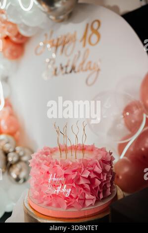 18 JAHRE GEBURTSTAGSKUCHEN Stockfoto