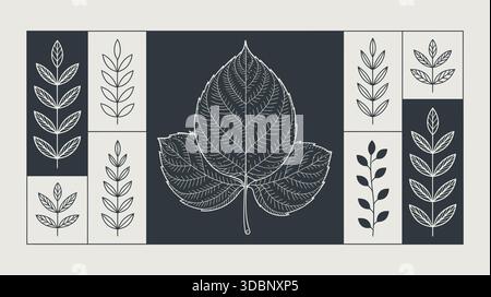 Sammlung detaillierter Blattdarstellungen Stock Vektor
