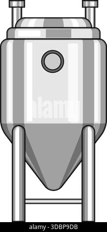 Gärtank zum Brauen von Bier, Wein oder Cidre Stock Vektor