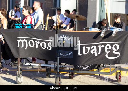 Entrada Cristiana, Vorbereitung, Musiker, Moros y Cristianos, Guardamar del Segura, Vega Baja, Costa Blanca, Alicante, Spanien, Stockfoto