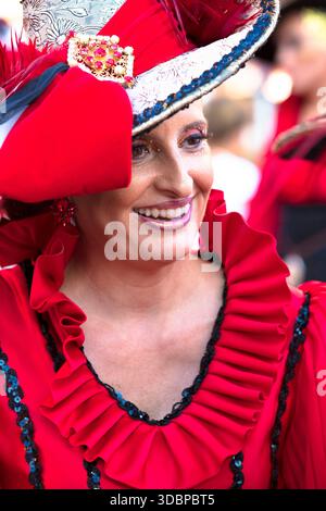 Entrada Cristiana, gran Desfile, Portrait, Moros y Cristianos, Guardamar del Segura, Vega Baja, Costa Blanca, Alicante, Spanien, Stockfoto