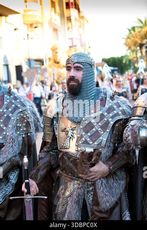 Entrada Cristiana, gran Desfile, Portrait, Moros y Cristianos, Guardamar del Segura, Vega Baja, Costa Blanca, Alicante, Spanien, Stockfoto