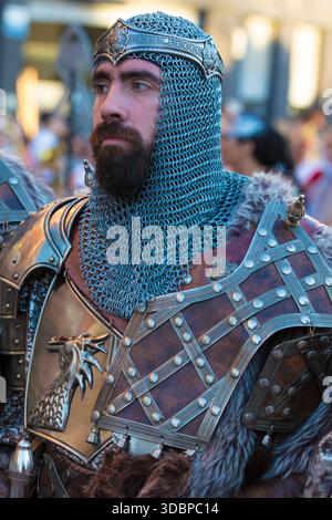 Entrada Cristiana, gran Desfile, Portrait, Moros y Cristianos, Guardamar del Segura, Vega Baja, Costa Blanca, Alicante, Spanien, Stockfoto