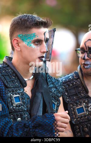 Entrada Cristiana, gran Desfile, Portrait, Moros y Cristianos, Guardamar del Segura, Vega Baja, Costa Blanca, Alicante, Spanien, Stockfoto