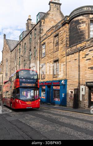 Schottland, Edinburgh, historische Altstadt, Candlemaker Row, Besichtigungstour im Bus Stockfoto