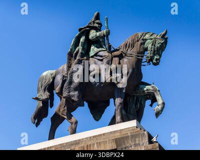 Deutsches Eck / Deutsche Ecke, Statue von Kaiser Wilhelm I., Deutschland Stockfoto