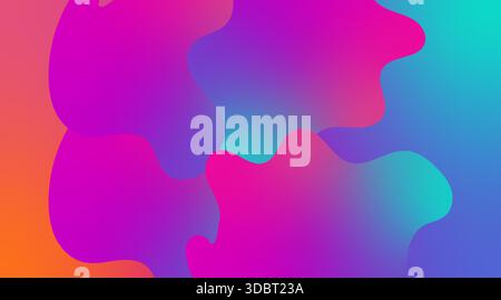 Lebendiger abstrakter fluider Farbverlauf Hintergrund mit rosa orange blau bunt fließenden Formen modernes helles dynamisches Vektordesign Stock Vektor