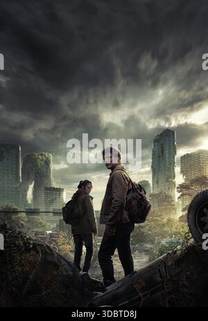 The Last of US (2023)Pedro Pascal als Joel Miller Bella Ramsey als Ellie Williams *Filmstill - nur redaktionelle Verwendung* siehe Besondere Anweisungen. KAPPE/TFS Ima Stockfoto