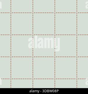 Nahtloses, gedämpftes rotes Karomuster in Form von Fäden oder Nähten. Wiederholen Sie das abstrakte Muster mit geometrischem Design. Minimalistisch Stockfoto