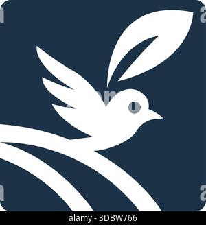 Taube Vogel Frieden Flug Logo Design Vorlage Icon Vektor Stock Vektor
