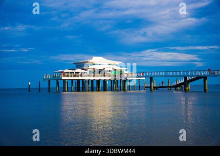 Seebrücke-Teehaus, Timmendorfer-Strand, Schleswig-Holstein, Deutschland Stockfoto