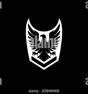 Das Wappenwappen symbolisiert Schutz, Ehre und Stärke-Branding. Stock Vektor