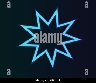 Neon Blue Star abstrakter Hintergrund leuchtende futuristische geometrische Form Moderne digitale Lichteffekt Design für Technologie Gaming Branding Hintergrundbild Stock Vektor