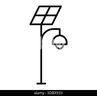 Modernes Solarpanel Straßenlaternen-Design für nachhaltige Stadträume Stock Vektor