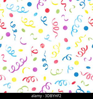 Streamer-Muster. Bunte Konfetti-Illustration des Vektors. Partyhintergrund Stock Vektor