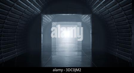 Futuristischer Tunnel mit hellem Licht Stockfoto