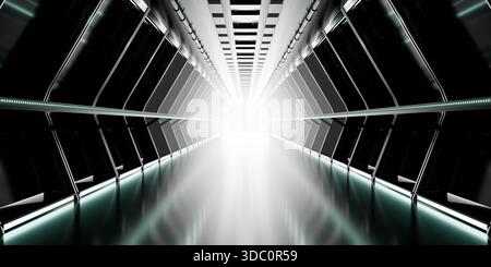 Futuristischer Flur mit hellem Licht Stockfoto