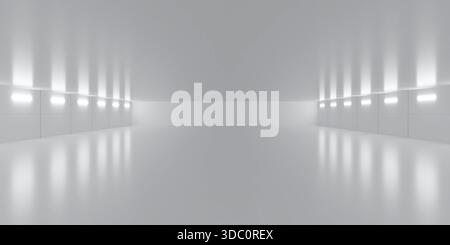 Minimalistischer, moderner Innenraum mit dezenter Beleuchtung Stockfoto