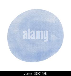 Ein hellblauer Wasserfarbenkreis. Ein helles pastellfarbenes Aquarell für jeden Hintergrund. Stockfoto