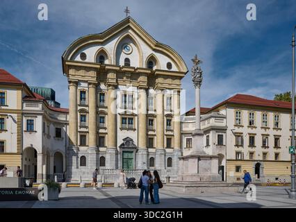 Ursulinen-Kirche der Heiligen Dreifaltigkeit, Ljubljana, Slowenien, Europa Stockfoto