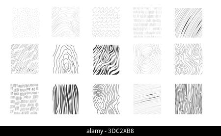 Skizzenstift Set handgezeichnete Textur, Schraffur Linie Kritzelung Grunge Hintergrund. Grabbeln Sie Graphitstriche, Linien, Holz, Schattierungselemente. Vektorabbildung Stock Vektor