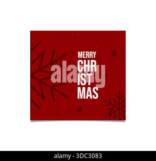 Frohe Weihnachten und frohes neues Jahr Set mit Grußkarte, Poster, Weihnachtscover. Weihnachtsverkauf, Post in sozialen Medien mit Schneeflocken. Stock Vektor