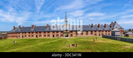 Die Königsbastei an der Festung von Louisbourg National Historic Site am Cape Breton Nova Scotia Kanada Stockfoto
