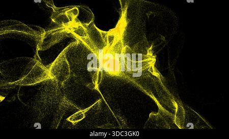 Fließende Sandpartikel. Computergeneriertes 3D-Rendering Stockfoto