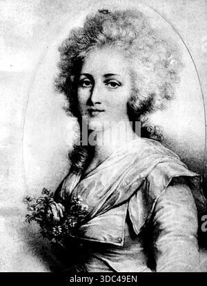 Madame Elizabeth -- ihr voller Name war Elizabeth Philip­pine Marle Helene und sie war die Schwester eines Königs, Ludwig XVI. Von Frankreich. Sie hatte Schönheit, Charme, Stockfoto